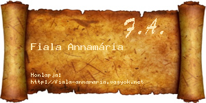 Fiala Annamária névjegykártya